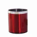 Thùng rác thép sơn đỏ viền inox trắng
